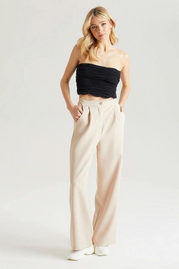 Urban Bliss Stone Tailored Wide Leg Trousers