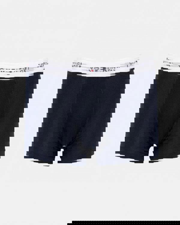 Tommy Hilfiger 3 Pack Mens Colour Waistband Trunks - Primary Red/White/Desert Sky - CHO - Designer Mens Underwear