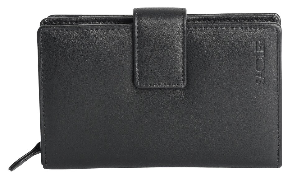 SADDLER GEORGIE Leather Double-Sided Purse - 13 Card Slots, Generous Space for Notes and Coins - RFID Protected