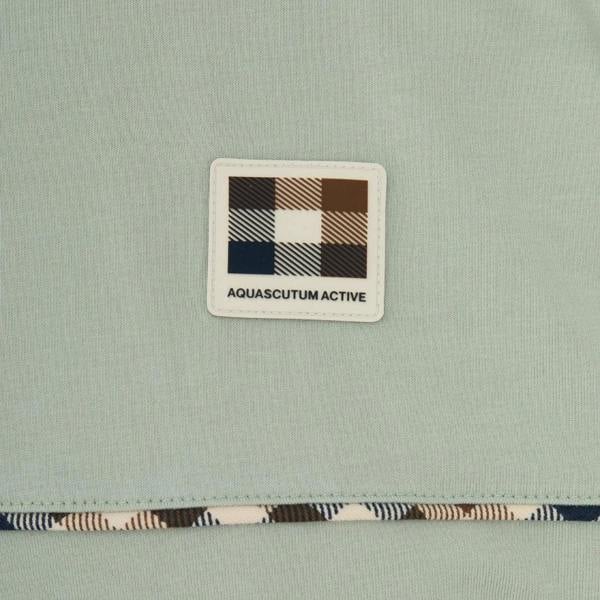 Aquascutum Active CLUB CHECK PIPING T-SHIRT AA_B006_TS011 34 Salvia (Light Green) T-Shirt Mens M