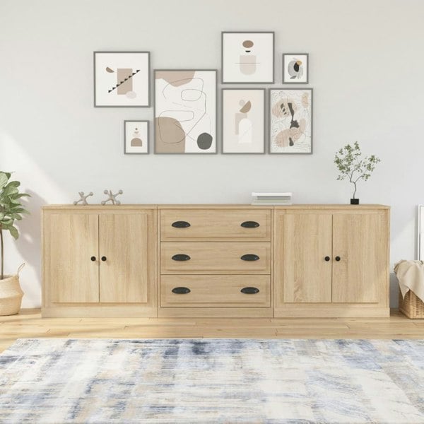 Berkfield Sideboards 3 pcs Sonoma Oak Engineered Wood