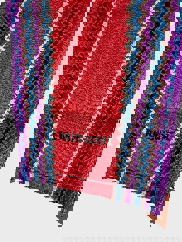 Missoni Wool Zigzag Multi Scarf Red
