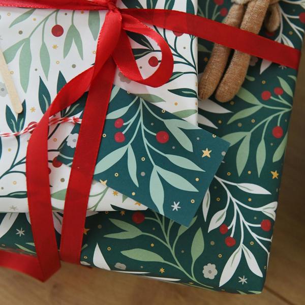 Christmas Foliage Wrapping Paper - lifestyle shot