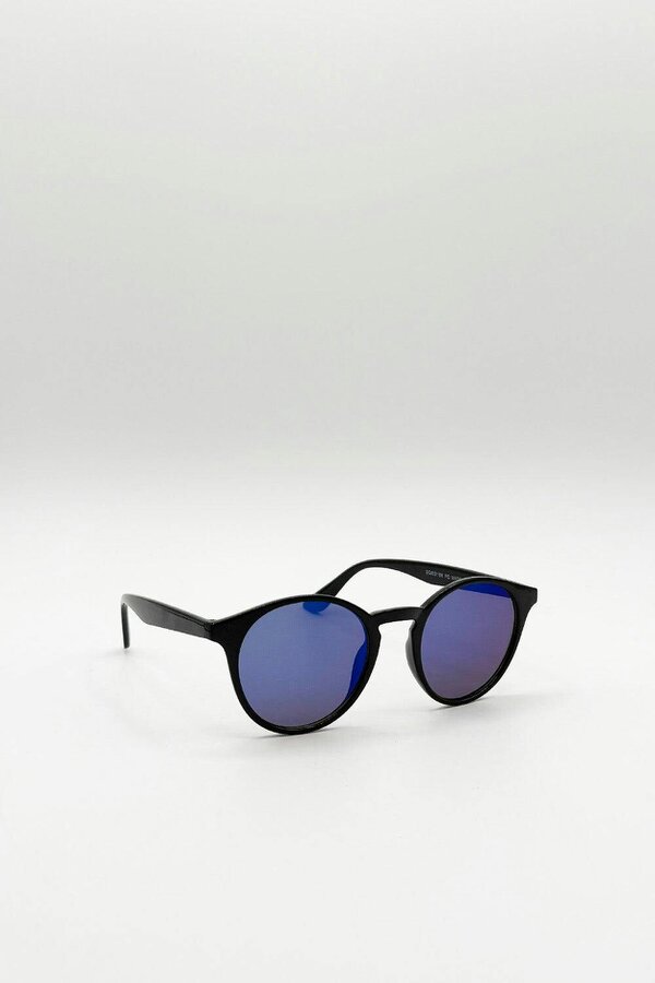 SVNX Classic Preppy Sunglasses with Blue Mirrored Lense