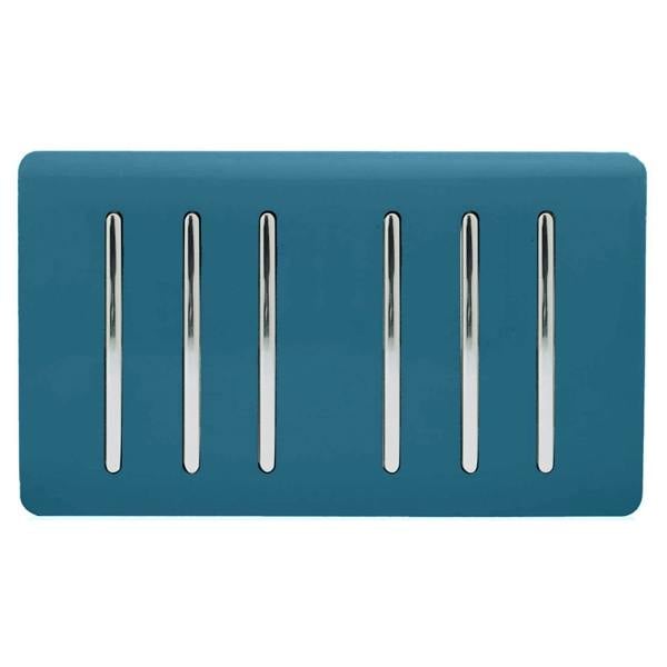 Trendi Switch 6 Gang 1 or 2 Way Light Switch in Midnight Blue
