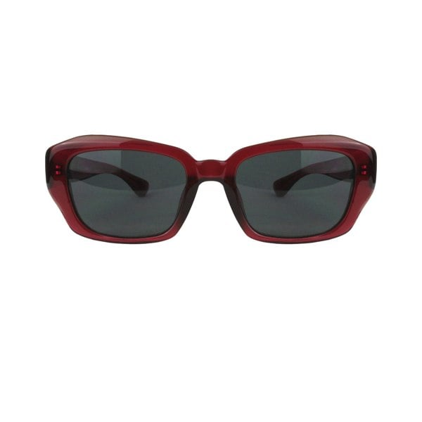 Dries Van Noten D Frame Sunglasses in a raspberry red tone frame