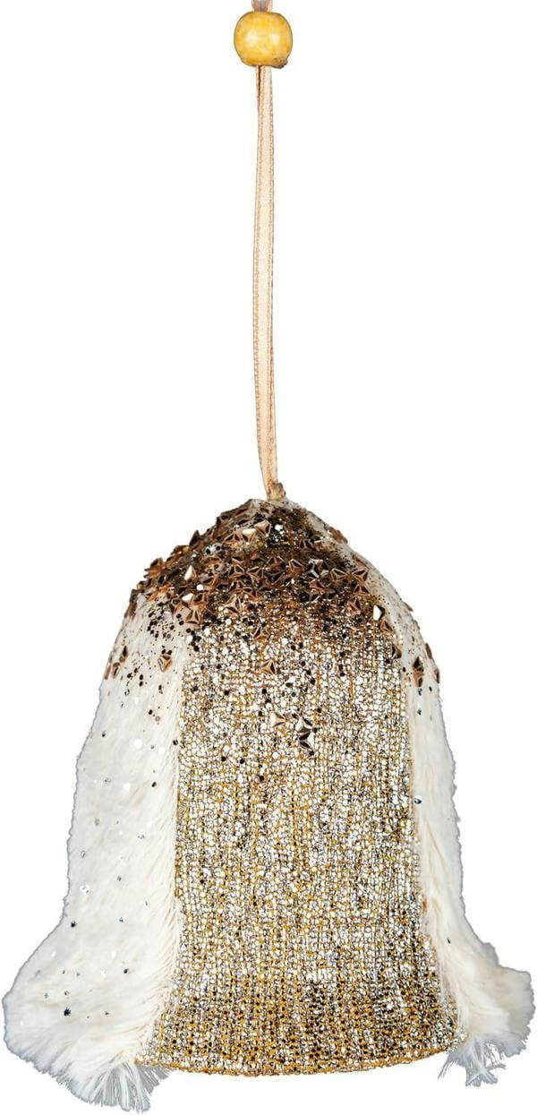 12cm Gold Bell Christmas Hanging Decoration for Trees, Wreaths and Garlands with Hanging Loop image 4