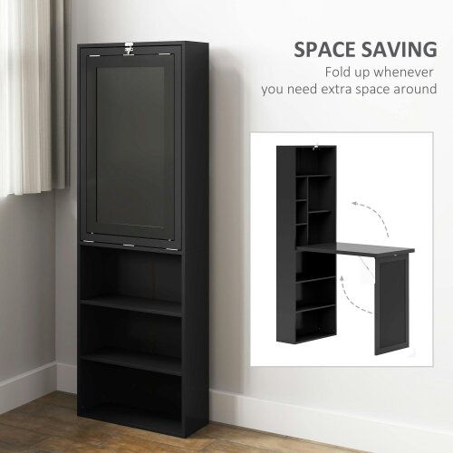 Wyld Haus Havizi 98cm Black 3 Section Work Desk With Chalkboard And Storage