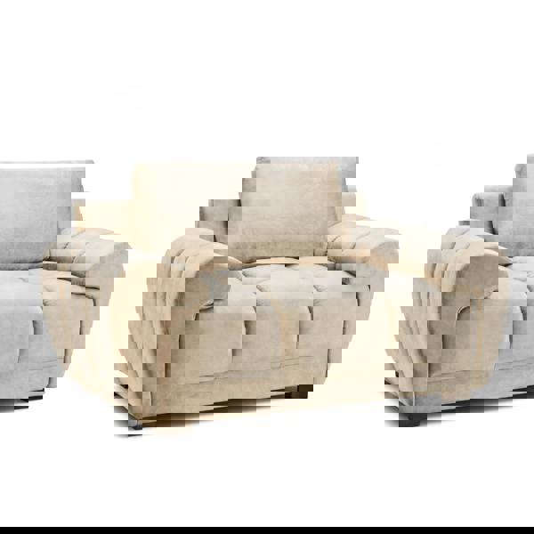 Furnishings For Less Zura Plush Velvet Large Armchair | Cream, Grey or Mocha