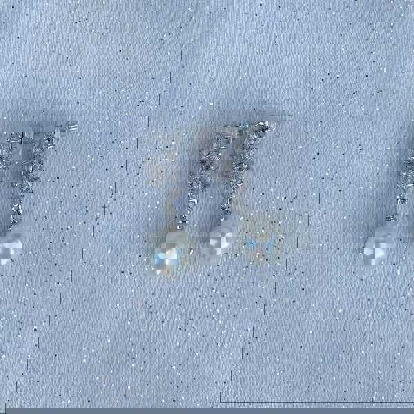 pearl drop earrings silver floral stud