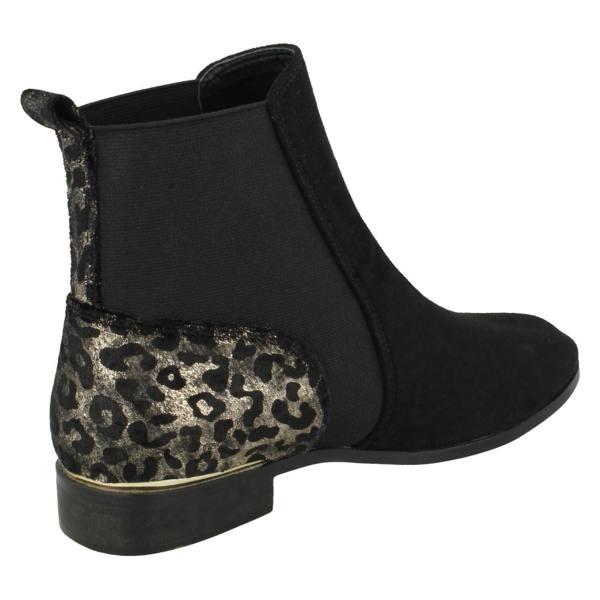 Spot On Ladies Spot On Leopard Print Heel Ankle Boots F51115