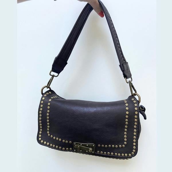 Studded Vintage Style Leather Bag