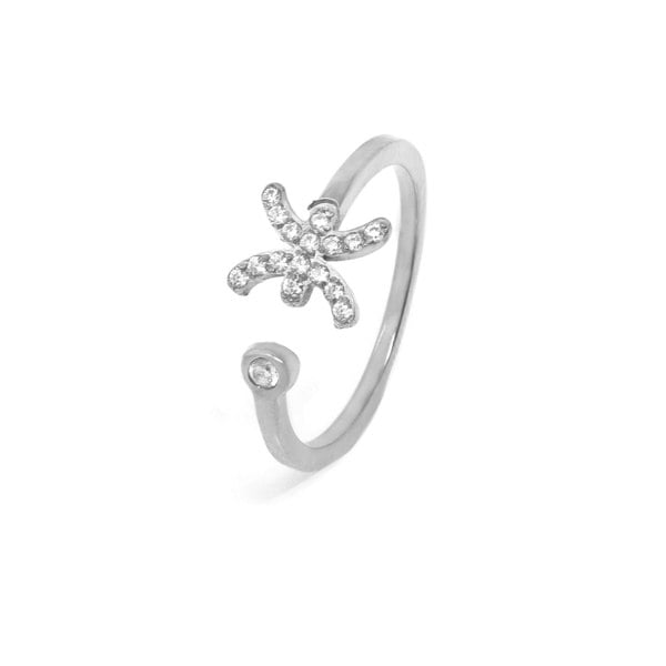 Say It With Pisces Ring with CZ Stones - Silver Plated