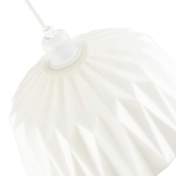 Designer Opal White Glass Pendant Shade with Triangular Shaped Grooves Image 3