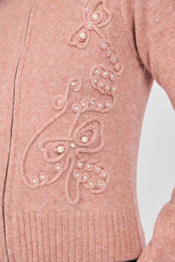 Mudflower Cornelli Embellished Zip-Up Knit Cardigan