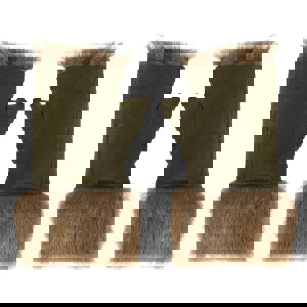 Infinity Leather Women’s Suede Leather Shearling Lined Fingerless Gloves