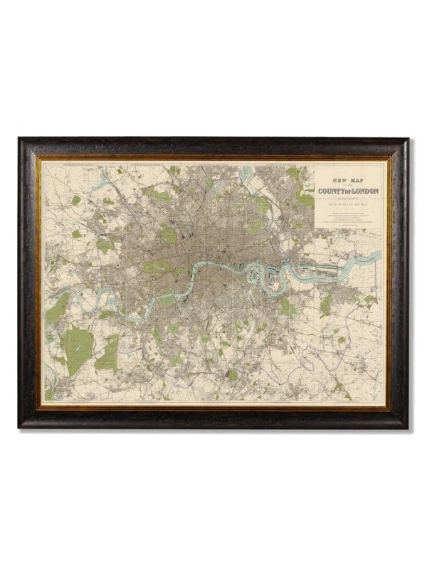 Exceptional Art c.1905 County Map of London