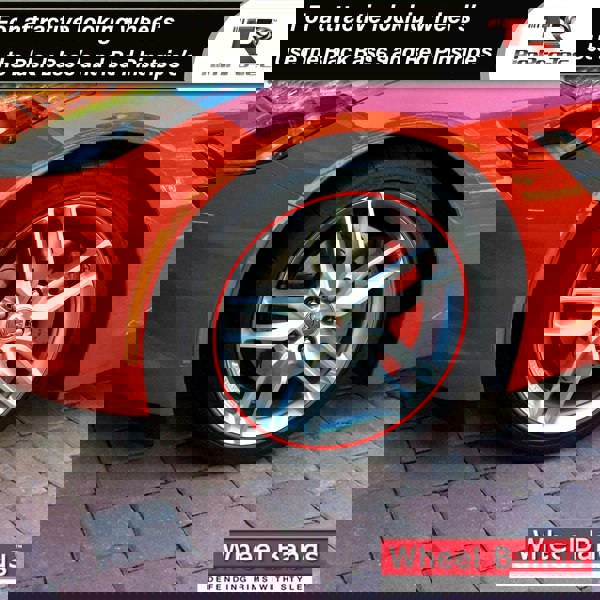RimPro-Tec Group 4x Black Base's 4x Red Pinstripe's / RimPro-Tec® Wheelbands™ car wheel styling kit