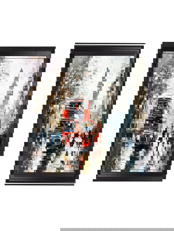 Exceptional Art London Bus - Black Hurstwood square frame