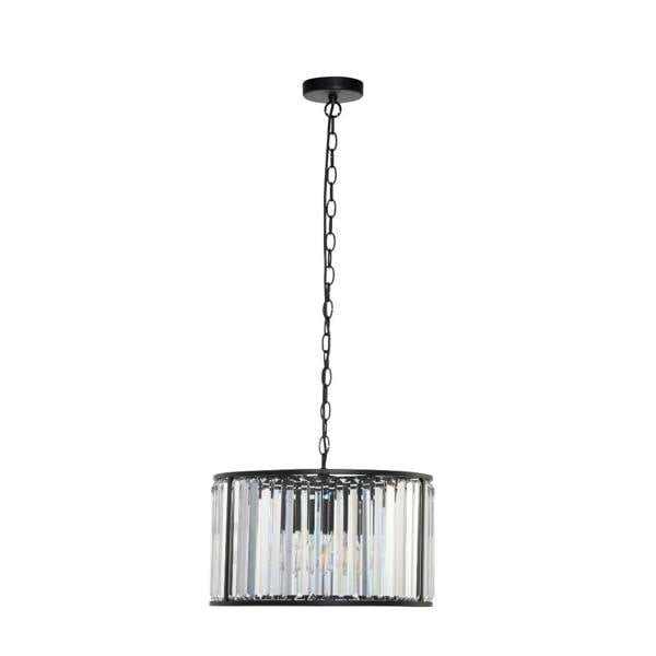 Pagazzi Lighting Resto Crystal & Matt Black Ceiling Light