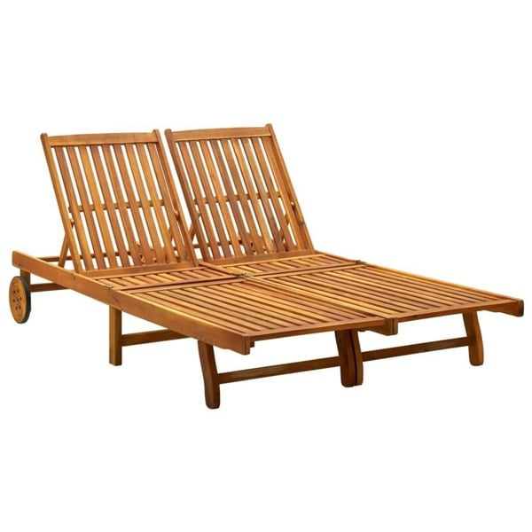 Berkfield 2-Person Sun Lounger Solid Acacia Wood