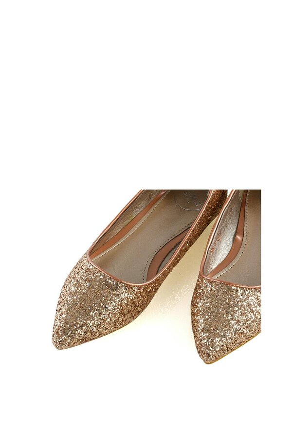 XY LONDON Statement Pointed Toe Flat Bridal Ballerina Pump Shoes