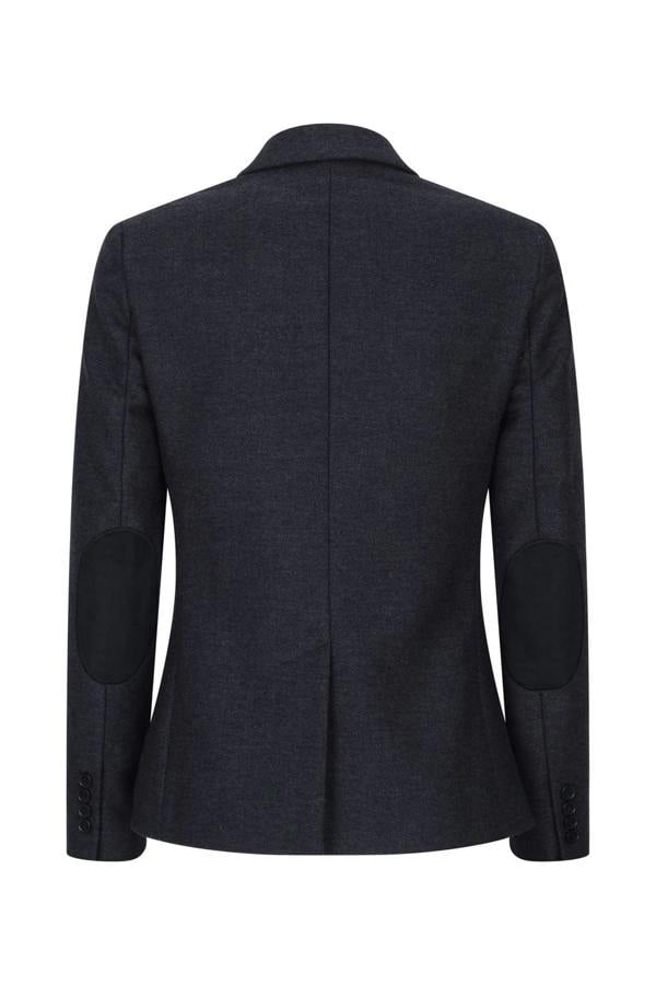 TruClothing Womens Black Herringbone Check Tweed Wool Blend Blazer