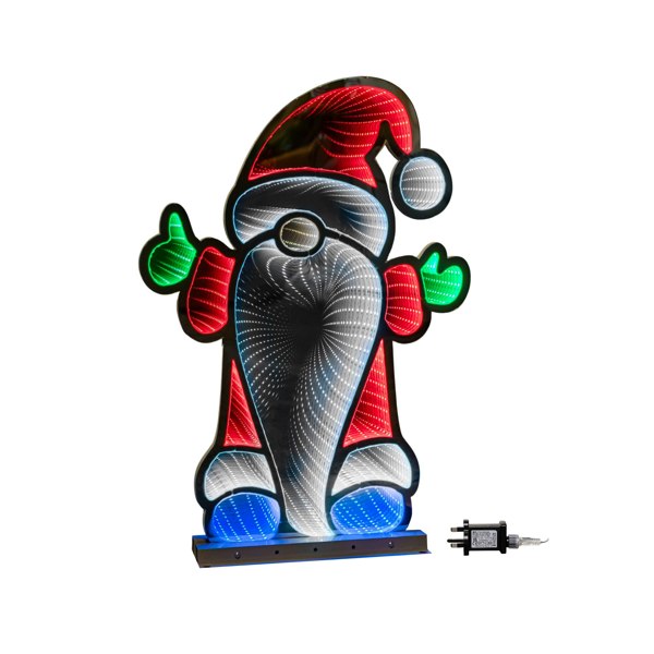 Samuel Alexander 60cm Infinity Christmas Santa on Metal Base with Multi-Coloured LEDs
