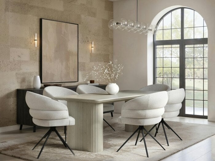 SOLACE+CO Zoya Dining Table with Eira Chairs Set - 6