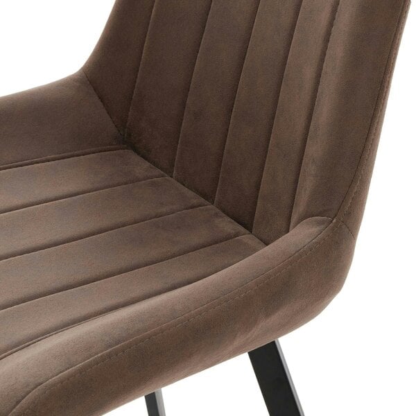 Wyld Haus Montagny Coffee Brown Ribbed Upholstered Dining Chair