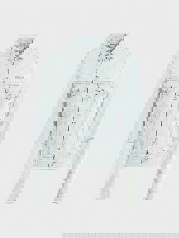 Off - White Open Back Denim Jacket Light Blue - Supplied FashionOff - White