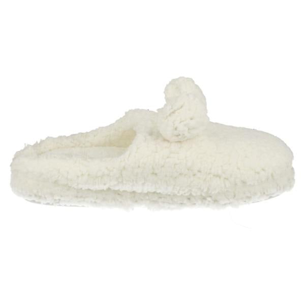 Eaze Ladies Eaze Fluffy Pom Pom Front Slippers