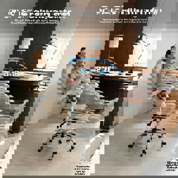 Levede Office Chair Ergonomic Executive Chair Heavy Duty  155°Reclining Leather