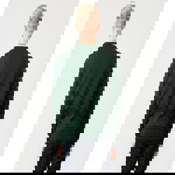 GANT Mens Classic Cotton Crew Neck Jumper - 374 Tartan Green