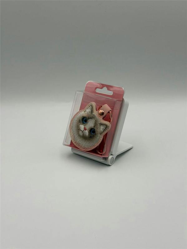 Nimmy Friends Nimmy Big Eye Cute Pet Ragdoll Cat Face Airtag Keychain Pink - N-XDY-YSK-07-D