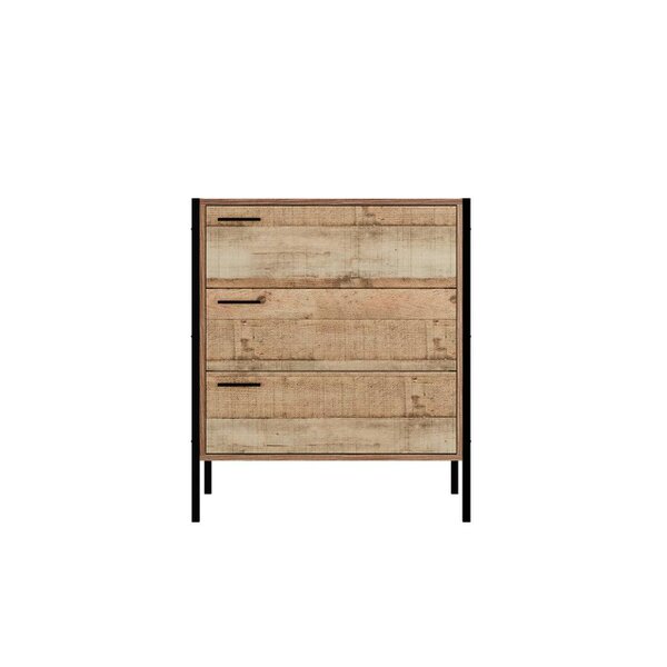 Wyld Haus Lucan Oak Effect Distressed  3 Drawer Storage Chest