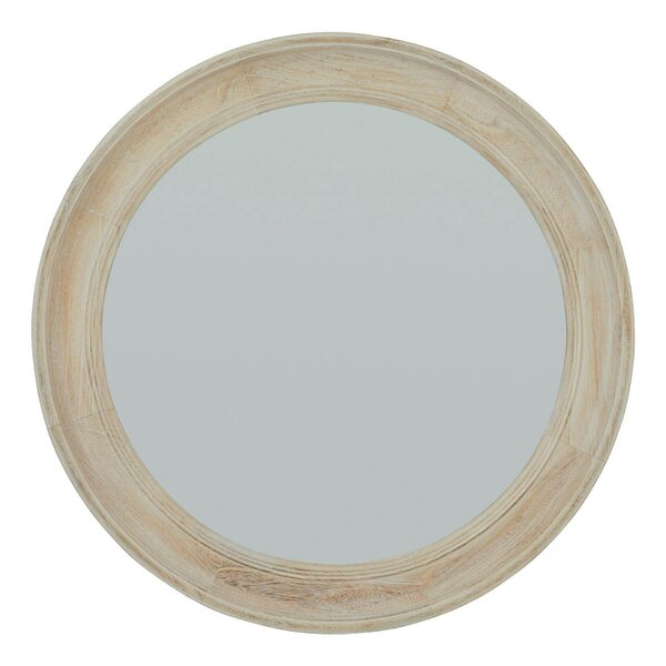 Wyld Haus Round Natural Washed Wood Wall Mirror
