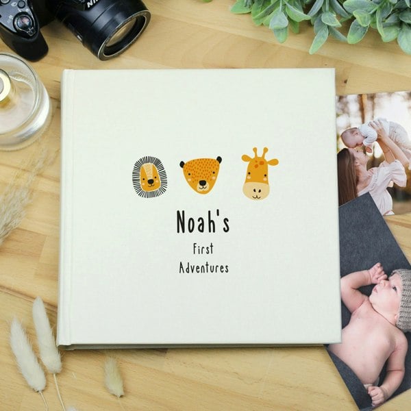 Personalised Memento Company Personalised Scandi Safari Animals Square Photo Album