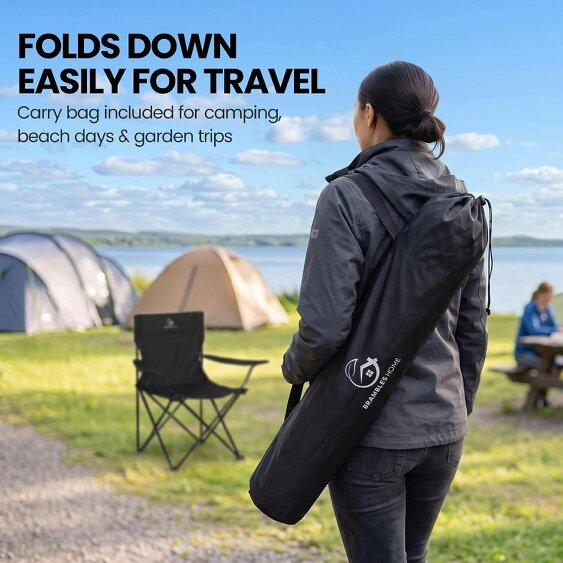 Brambles Home Foldable Camping Chairs Set of 2 Portable Outdoor Garden Fishing Festival Chairs