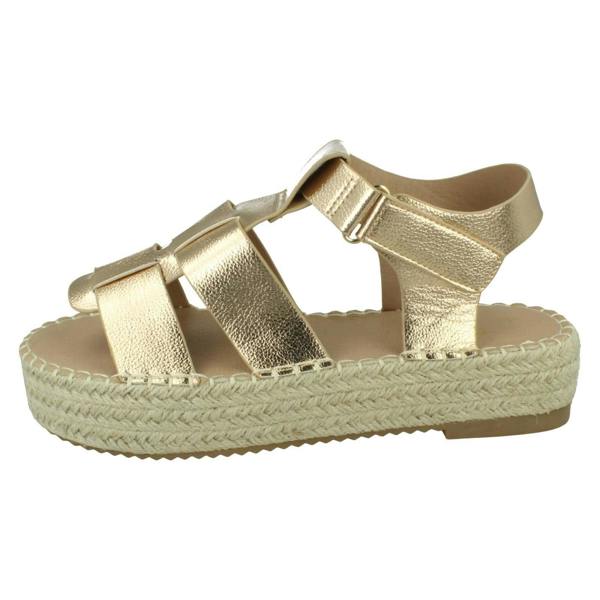 Down to Earth Ladies Down to Earth Gladiator Platform Espadrille with Ankle Strap F12084