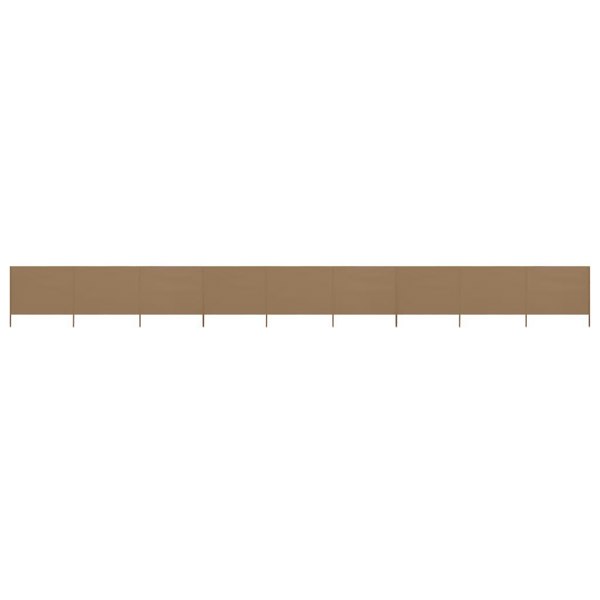 Berkfield 9-panel Wind Screen Fabric 1200x120 cm Taupe