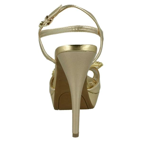 Spot On Ladies Spot On Platform High Heels With Diamante Bow