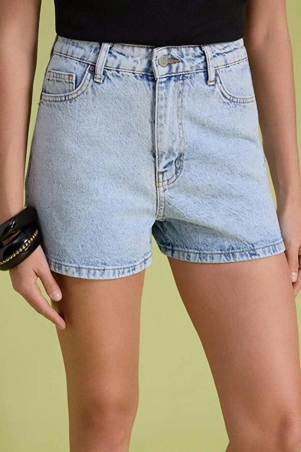 WOVCOR High-Waisted Denim Shorts