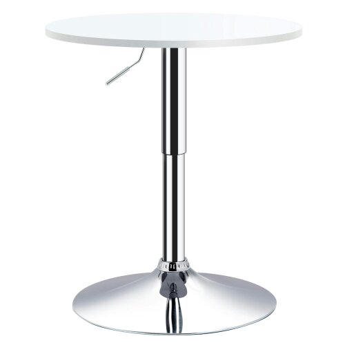 Wyld Haus Rocolo Metal And Wooden White Adjustable H8 Round Bar Table With Swivel Top