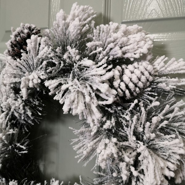 Samuel Alexander 50cm Premier Christmas Snow Flocked Door Wreath