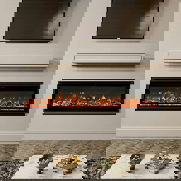 70/80 Inch Electric Fireplace with Remote 9 Flame Colours 900W/1800W Living and Home