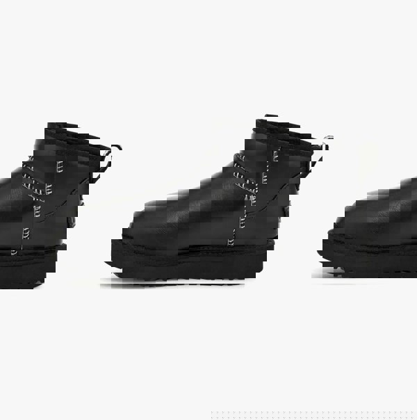 UGG CLASSIC ULTRA MINI LEATHER REGEN Womens Boots Black