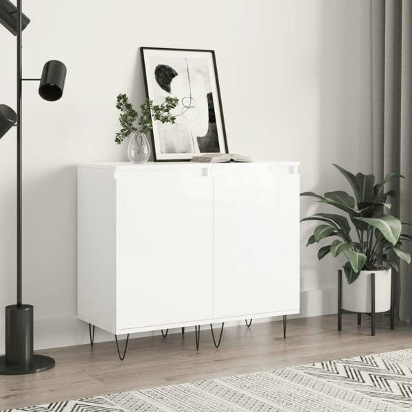 Berkfield Sideboards 2 pcs High Gloss White 40x35x70 cm Engineered Wood