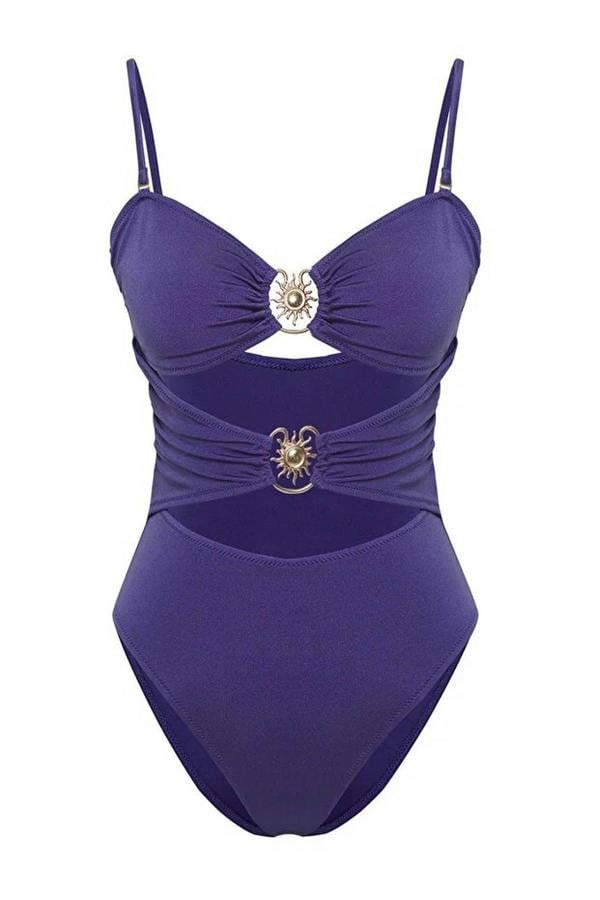 WOVCOR Cut Out Detail Strapless Regular Swimsuit