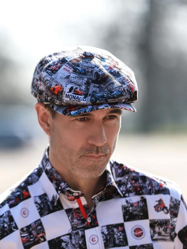Monaco Grey Printed BUTTON TOP Cap - Claudio Lugli Shirts
